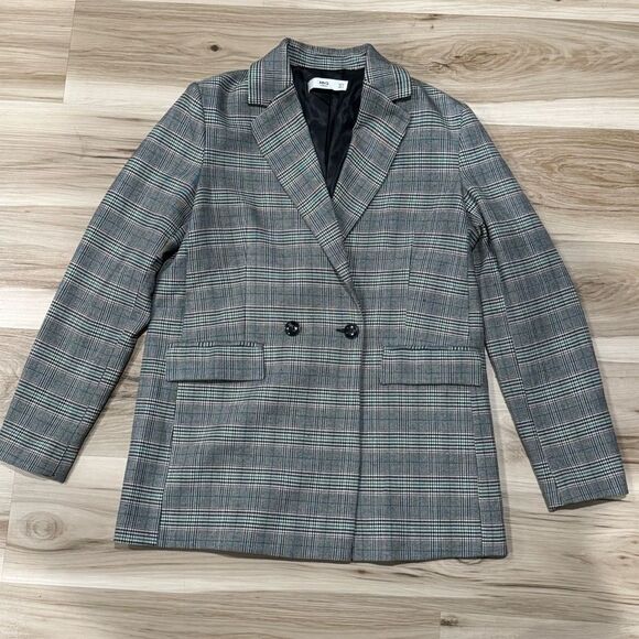 Mango MNG Plaid Casual Blazer Jacket Women’s Small - Picture 1 of 3